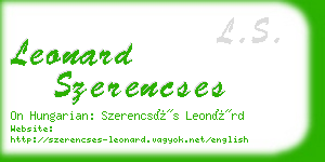 leonard szerencses business card